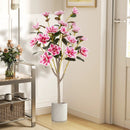 Faux Wedding Flower Plant with Elegant PEVA Leaves and Multi-branch Trunks-Pink by LJGDeals