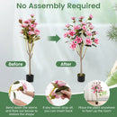 Faux Wedding Flower Plant with Elegant PEVA Leaves and Multi-branch Trunks-Pink