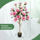 Faux Wedding Flower Plant with Elegant PEVA Leaves and Multi-branch Trunks-Pink by LJGDeals
