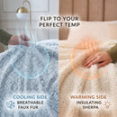 DaDa Bedding Luxury Dreamy Milky White & Purple Sherpa Backside Faux Fur Throw Blanket (M3395)