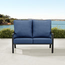 Black Aluminum Deep Seating Loveseat with Cushions