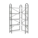 Industrial Style Corner Bookshelf With Thickened Iron Frame by Unique Piece Furniture