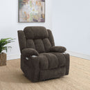 Beca - Upholstered Power Lift Recliner With Cupholders And USB Charging by HouseOfZazla