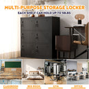 6 Door Employee Storage Locker, Lockers For Office, Gym, School, And Home With Card Slot - Black by HouseOfZazla