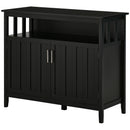 Homcom - Sideboard Buffet Cabinet, Kitchen Cabinet, Coffee Bar Cabinet With 2 Doors And Adjustable Shelves For Entryway Living Room - Black by HouseOfZazla