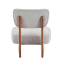 [Set of 2] Modern Lounge Chair with Polyester Upholstery, Sturdy Wood Base With Walnut Finish, Minimalist and Stylish Accent Seating for Living Room, Bedroom, or Office