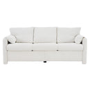 Modern 3 Seater Sofa Chenille Couch Plush Triple Seater Sofa With High Density Foam Cushions, Deep Seat Living Room Couch For Family Room, Apartment & Home Theater - Ivory White by HouseOfZazla