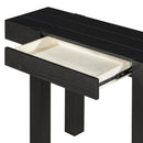 TREXM Rustic Minimalist Console Table with Hidden Drawer, Side Power Outlet