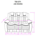 Raize - 10 Power Reclining Sofa With DDT, WC And LED - Gray