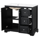 Bathroom Vanity With Sink, Soft-Close Doors, Adjustable U-Shelf, 3 Drawers by HouseOfZazla