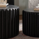 Black Scalloped Round Coffee Table Set
