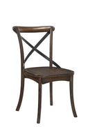 Kaelyn - Metal Side Chair (Set of 2) - Dark Oak by HouseOfZazla
