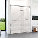 Modern Semi Frameless Double Sliding Shower Door by HouseOfZazla