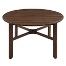 5 Piece Round Patio Table & Cushioned Armrest Chairs, Outdoor Dining Set With Umbrella Hole