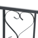 81" Metal Garden Arbor with Double Doors, Locking Gate, Climbing Vine Frame with Heart Motifs, Arch for Wedding, Bridal Party Decoration, Grey