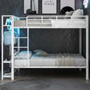 Bunk Bed With Storage Shelves, Clothes Hooks, LED Light by HouseOfZazla