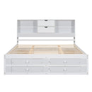 Platform Bed With Storage Headboard And 8 Drawers
