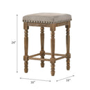Farsiris - Weathered Counter Height Stool (Set 2) - Beige by HouseOfZazla