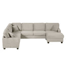 Upholstered U-Shaped Sectional Sofa With Movable Ottoman And Side Storage Pockets by Unique Piece Furniture
