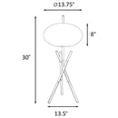 Clarendon - Orb Shade Tripod Table Lamp Desk & Bedside Lamp - Black