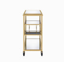 Adamsen Serving Cart, Champagne & Mirror