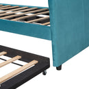 Upholstered Daybed Sofa Bed With Trundle Bed And Wood Slat by HouseOfZazla