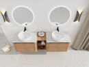 72" Wall-Mounted Bathroom Vanity With Ceramic Art Sink