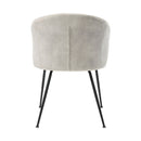 Velvet Upholstery Side Chairs 2 Piece Set With Metal Legs Modern Home Furniture - Beige