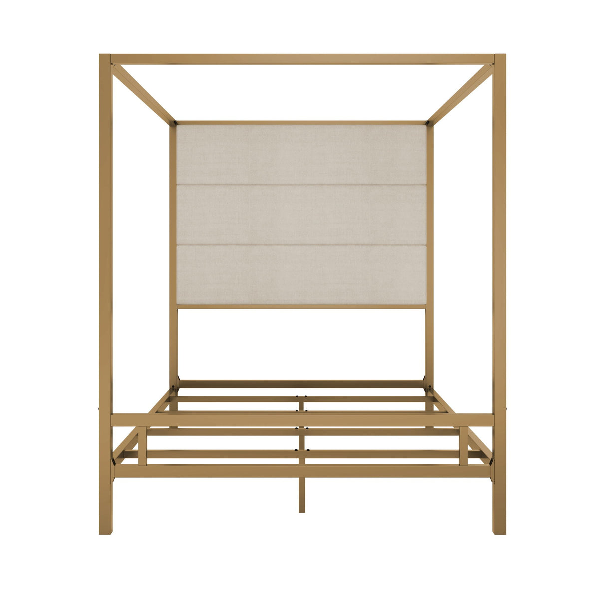 Canopy Bed With Tall Upholstered Headboard, 4 Poster Frame, photo 4 of 21