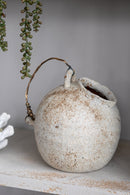 9.8x8.3x10.3" Hand-Pulled Decorative Ceramic Jug with Worn Finish by HouseOfZazla