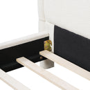 Upholstered Platform Bed Frame With Curved Headboard, Wood Slats Support by HouseOfZazla