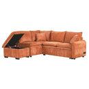82.67"Convertible Sofa Bed Sectional Sofa Sleeper L-shaped Sofa with a Storage Ottoman,Two Pillows, Two Power Sockets and Two USB Ports for Living Room, Orange