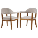Wood Frame Upholstered Dining Chairs with Armrests (Set of 2) by HouseOfZazla