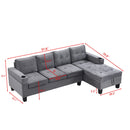 Modern Sectional Sofa Set With L Shape Chaise Lounge And Storage by Unique Piece Furniture
