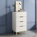 4 Drawer Dresser, Drawer Chest, Tall Storage Dresser Cabinet Organizer Unit with Metal Legs for Bedroom, Living Room, Closet (White/4 Drawer)