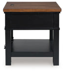 Wildenauer - Rectangular End Table - Brown / Black