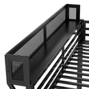 Queen Over Queen Bunk Bed With Ladder And Storage Shelf - Black by HouseOfZazla