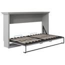 Twin Size Murphy Bed With Cabinet Storage - Gray
