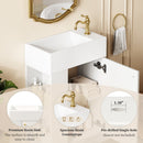 Floating Bathroom Vanity With Resin Basin, Left Side Storage - White by HouseOfZazla