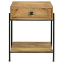Declan 1-drawer Wood Accent Side Table Natural Mango