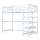 Loft Bed With Storage Shelves And Under Bed Desk by HouseOfZazla
