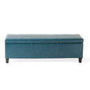 Upholstered PU Leather Storage Ottoman, Solid Wooden Legs by HouseOfZazla
