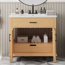 Bathroom Vanity With Ceramic Sink, Modern Free Standing Cabinet With Soft Close Drawers by HouseOfZazla