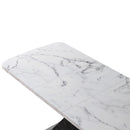 Rectangle Dining Table With Stretchable Top, X Shape Mdf Legs With Steel Base - White / Black by HouseOfZazla