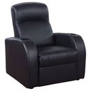 Upholstered Recliner With Cup Holder Comfort Lounge Chair - Black by HouseOfZazla