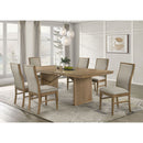 Dreydon - 7 Piece Dining Set With Upholstered Chairs - Light Brown by HouseOfZazla