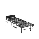 Twin Folding Bed With Adjustable Headboard & Memory Foam Mattress, Portable Coton Wheels For Tall People, Space-Saving Guest Bed - Black by HouseOfZazla