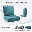 6" Thicker Outdoor Chair Cushion Set - Peacock