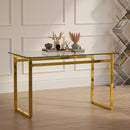 Modern Minimalist Rectangular Dining Table With Tempered Glass Top by Unique Piece Furniture