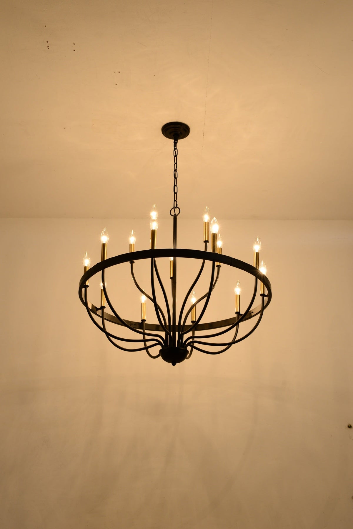 18-Light Industrial Iron Candle Chandelier, photo 24 of 33